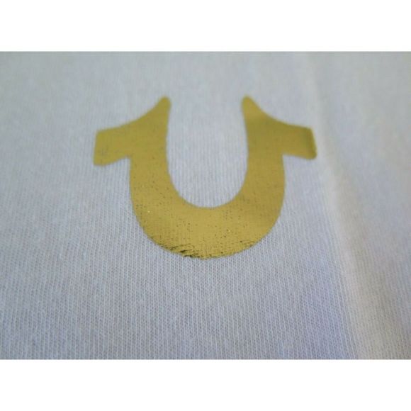 True Religion Women's Size Small Narcisscus Buddha SS V-Neck Tee T-Shirt $60 - Picture 3 of 5